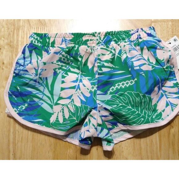 Ideology Girls Blue Green Tropical Print Pull on Elastic Waist Shorts Size 6X - Picture 3 of 5